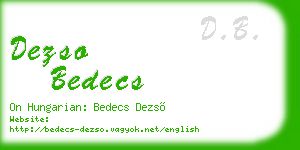 dezso bedecs business card